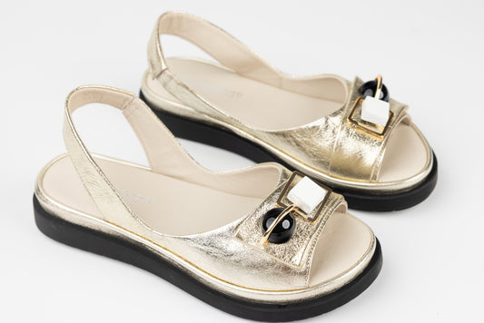 Women's genuine leather sandals ANNA VIOTI 30-07 Gold