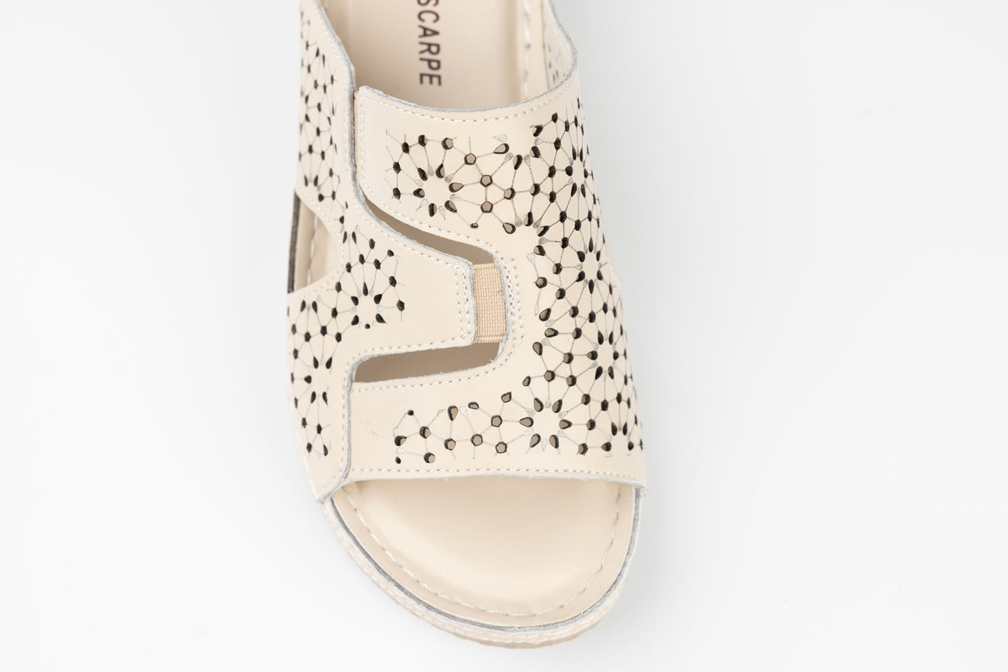 Women's comfort clogs, natural leather 017-2 Beige