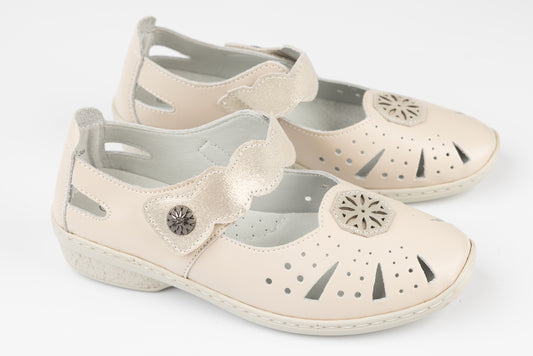 Women's genuine leather shoes BETINA 24-025 Beige