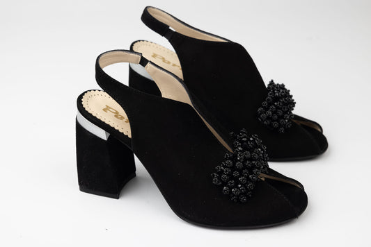 Women's sandals made of genuine leather PERLA 3883 N velour