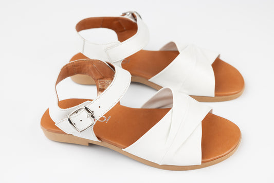 Women's sandals made of genuine leather PREGO 4269 White