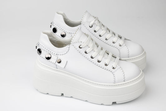 Women's orthopedic genuine leather shoes PERLA 3998 White