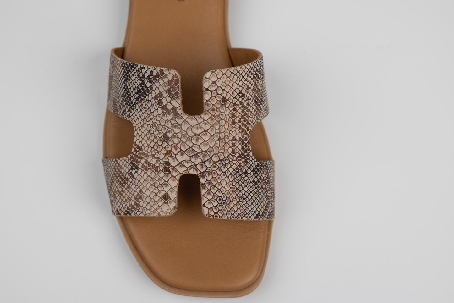 Women's genuine leather slippers GOLD DEER 3175 Snake