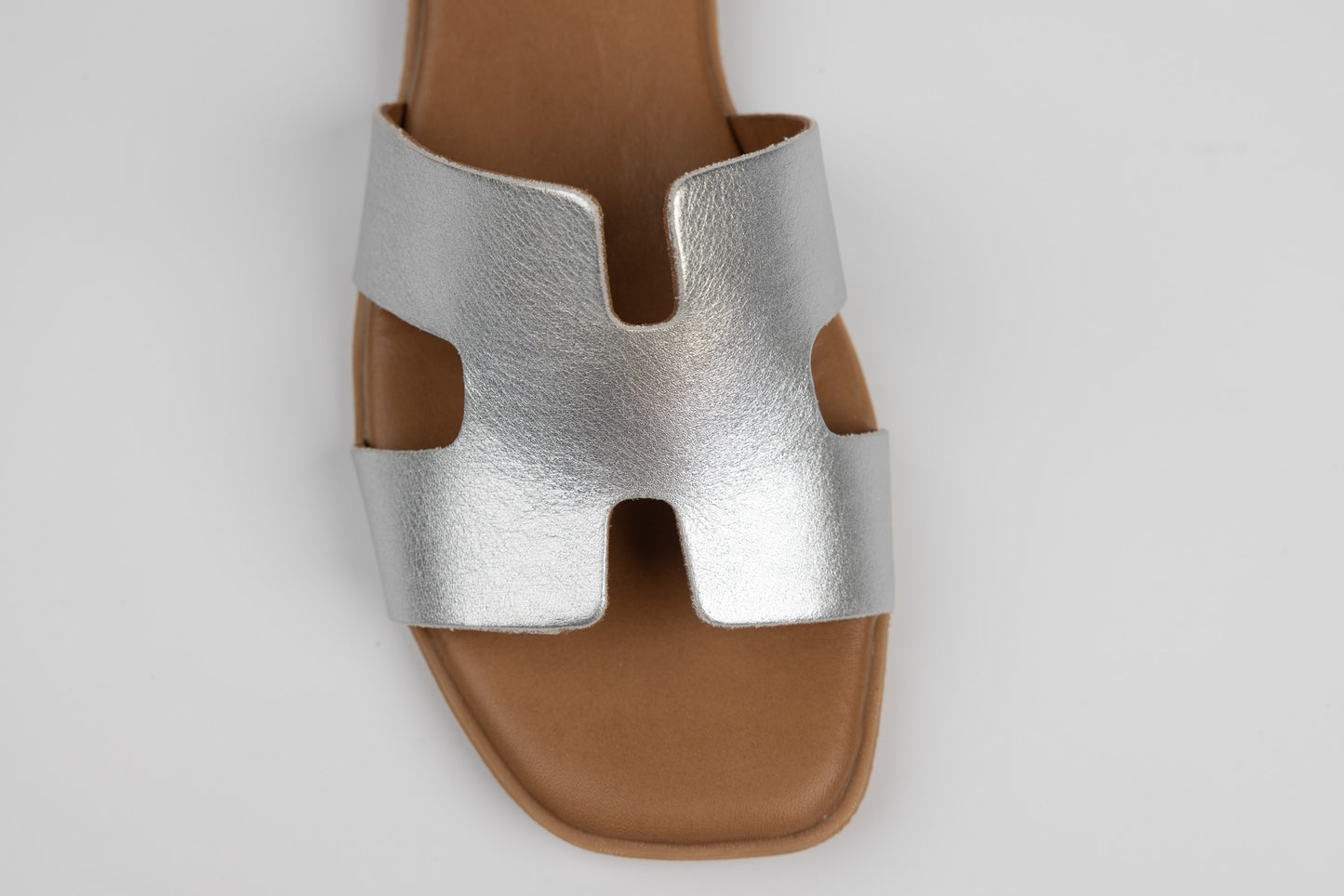 Women's genuine leather slippers GOLD DEER 3175 Silver