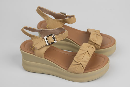 Women's sandals made of genuine leather FORMAZIONE 2718 Yellow