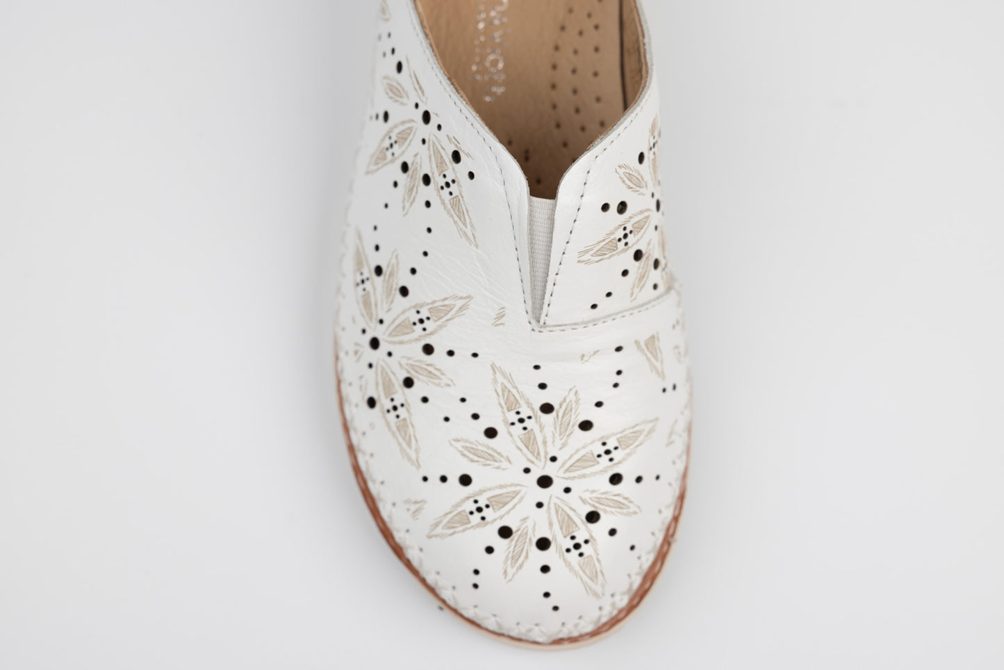 Women's genuine leather clogs ANNA VIOTI 04215 White