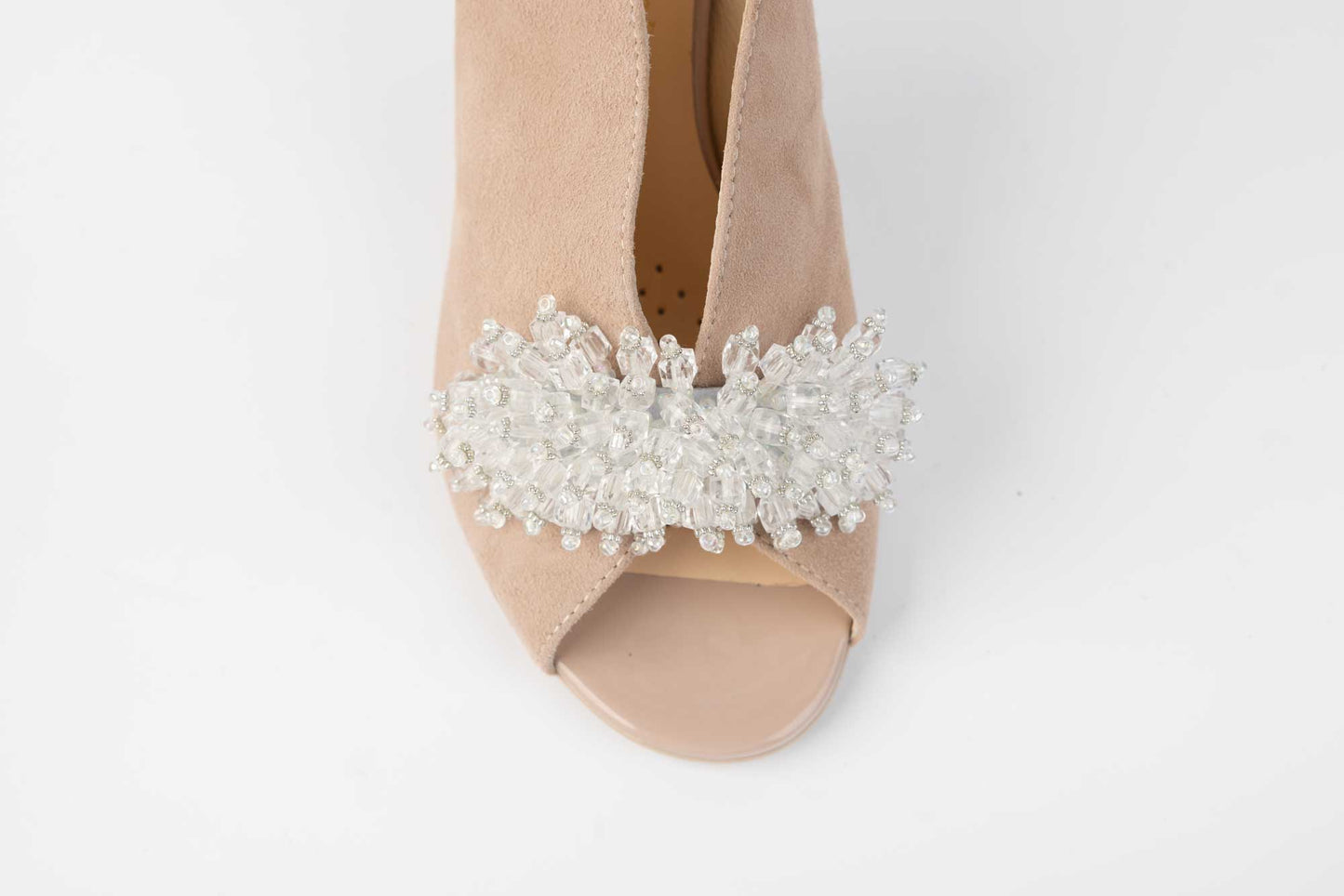 Women's sandals made of genuine suede leather with cutouts SALA 20284 Beige velour