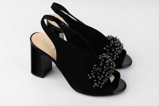 Women's sandals made of genuine suede leather with cutouts SALA 20284 N vel