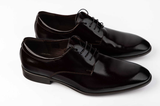 Men's genuine leather shoes 6498 Dark brown