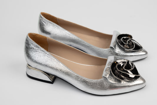 Women's genuine leather shoes LSD 5000 Silver