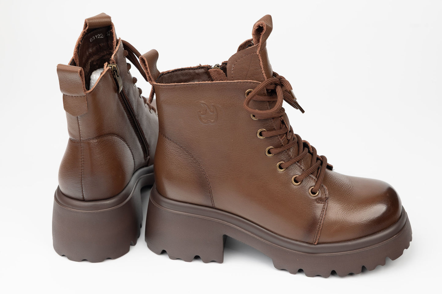 Ghete dama casual piele naturala FRANCO GERARDO 83122 Maro