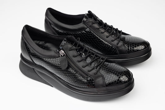 Pantofi damă piele naturală BIOFLEX 311 N croco lac