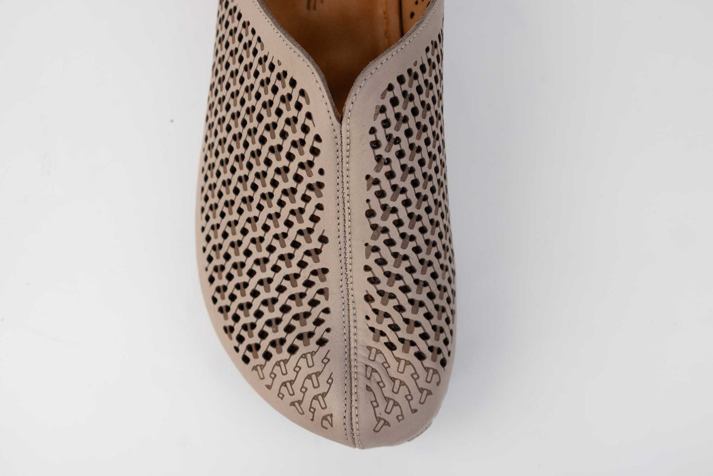 Saboti dama vara perforati piele naturala LSD 321 Vizon