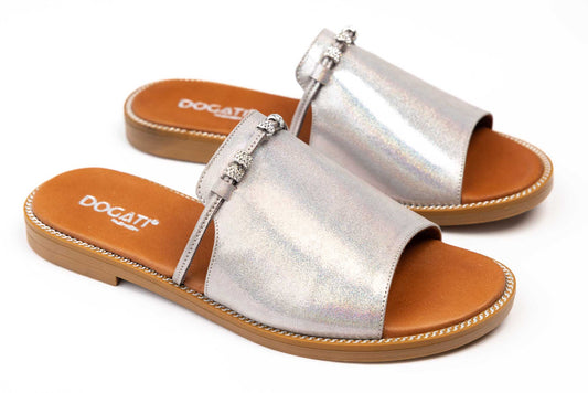 Women's genuine leather slippers DOGATI 614 Pearl mink