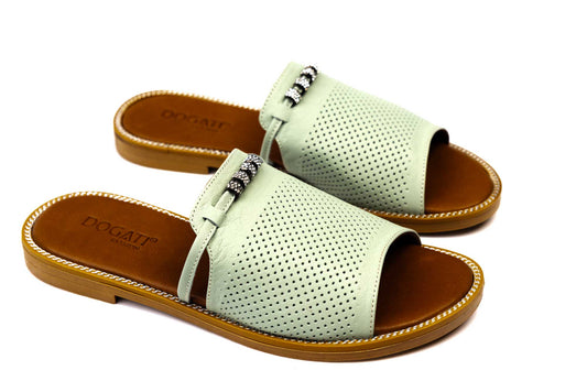 Women's genuine leather slippers DOGATI 614 white