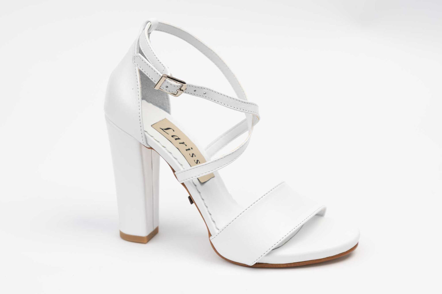 Sandale mireasa piele naturala LARISA 2-41 Alb box