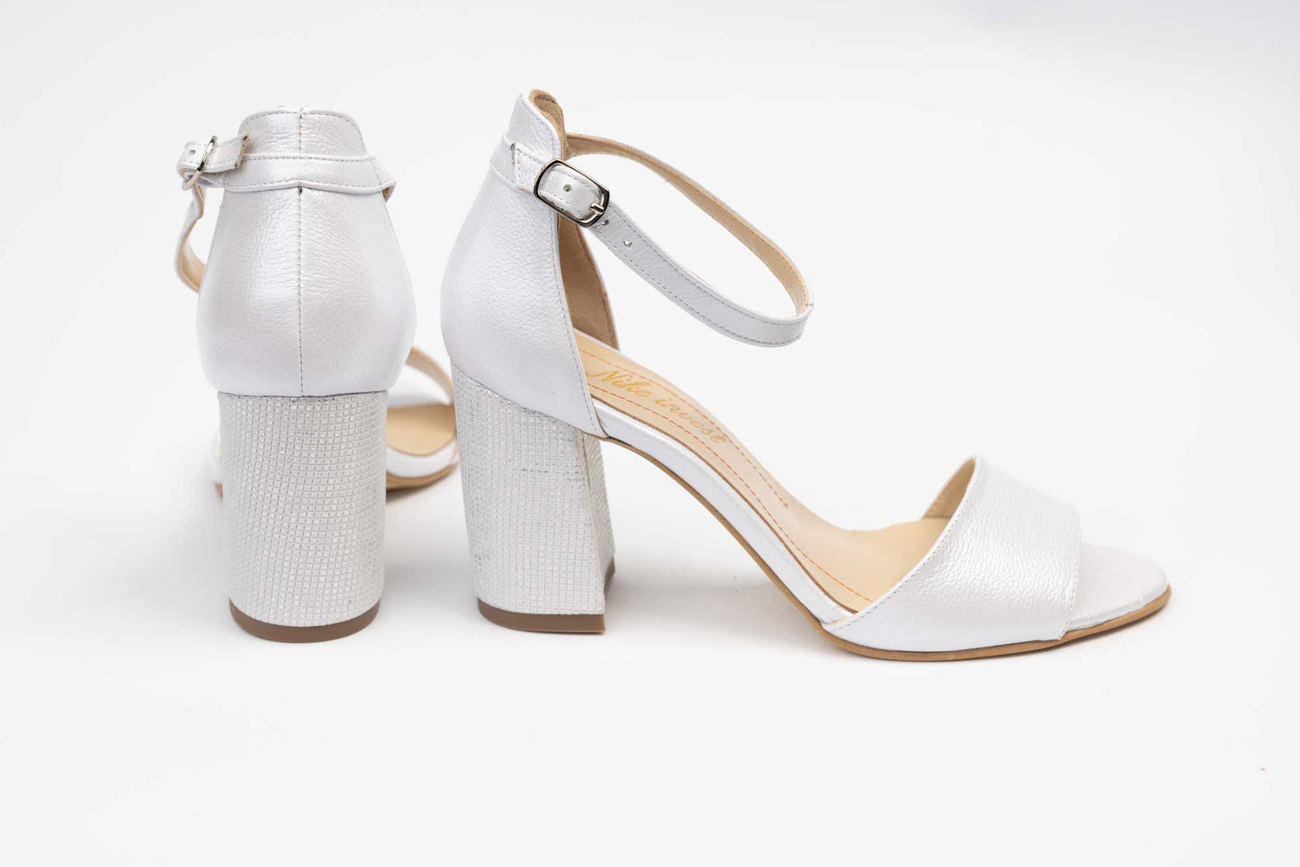 Sandale mireasa piele naturala NIKE 255 Alb