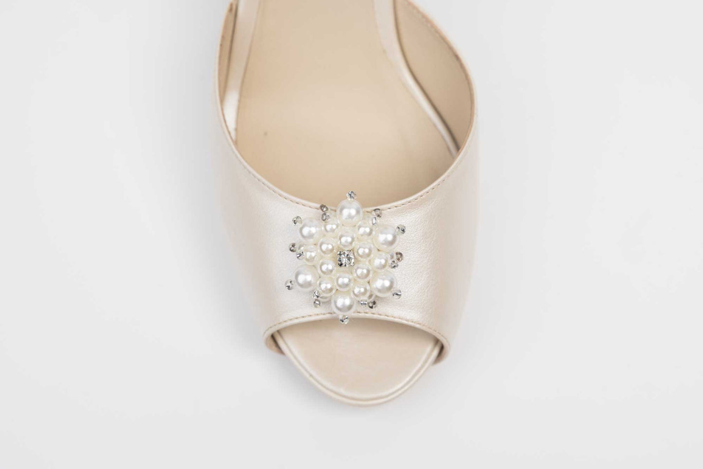 Sandale mireasa piele naturala NINA OCHINNI 304-1 Bej sidef