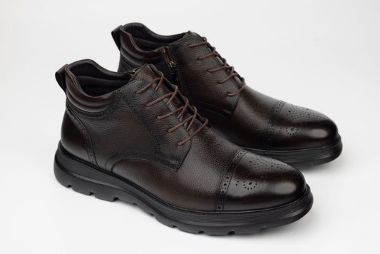 Men's genuine leather boots MELS 1549 Brown