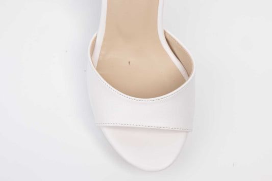 Bridal sandals made of eco-leather KARIN 6295 Box white