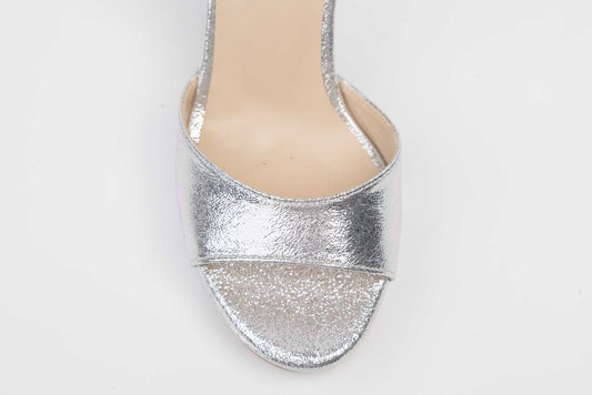 Elegant women's sandals made of eco-leather KARIN 6295 Silver sym