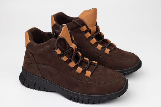 Women's boots made of genuine suede leather DOGATI Brown vel