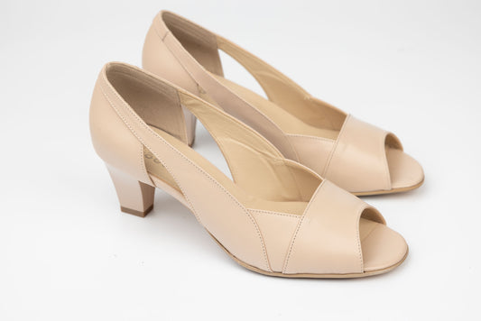 Women's sandals made of genuine leather ANTONIO 5337 beige box