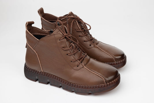 Women's casual boots made of natural leather FORMAZIONE 5512 Brown