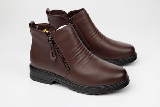 Women's genuine leather boots FORMAZIONE 76-76 Brown