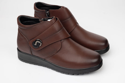 Women's genuine leather boots FORMAZIONE 3535 Brown