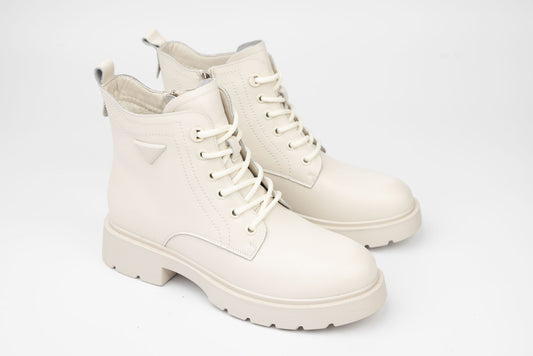Women's genuine leather boots FORMAZIONE 0900 Cream
