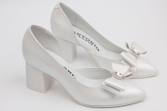 Women's cut-out shoes made of genuine leather ANTONIO 4462 White accessory 2