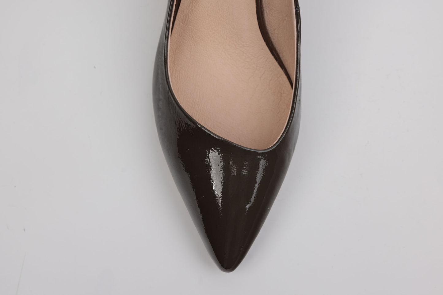 Elegant women's shoes made of genuine leather JOSE SIMON 9203 GREY LACQUER