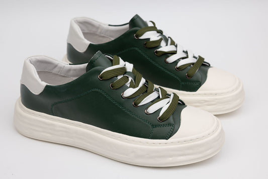 Men's sports shoes made of genuine leather FILLIPO 986 Green