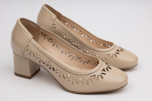 Women's genuine leather shoes SAVANA 0498-21 Beige