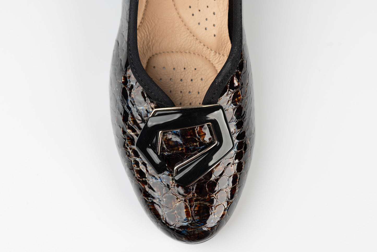 Women's genuine leather shoes PULSO 1516 Brown croco XXL