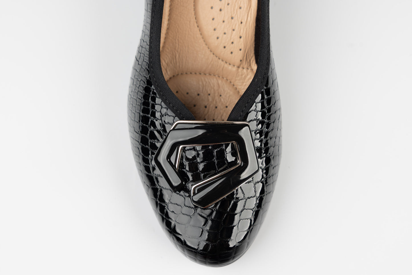 Women's genuine leather shoes PULSO 1516 Black croco XXL