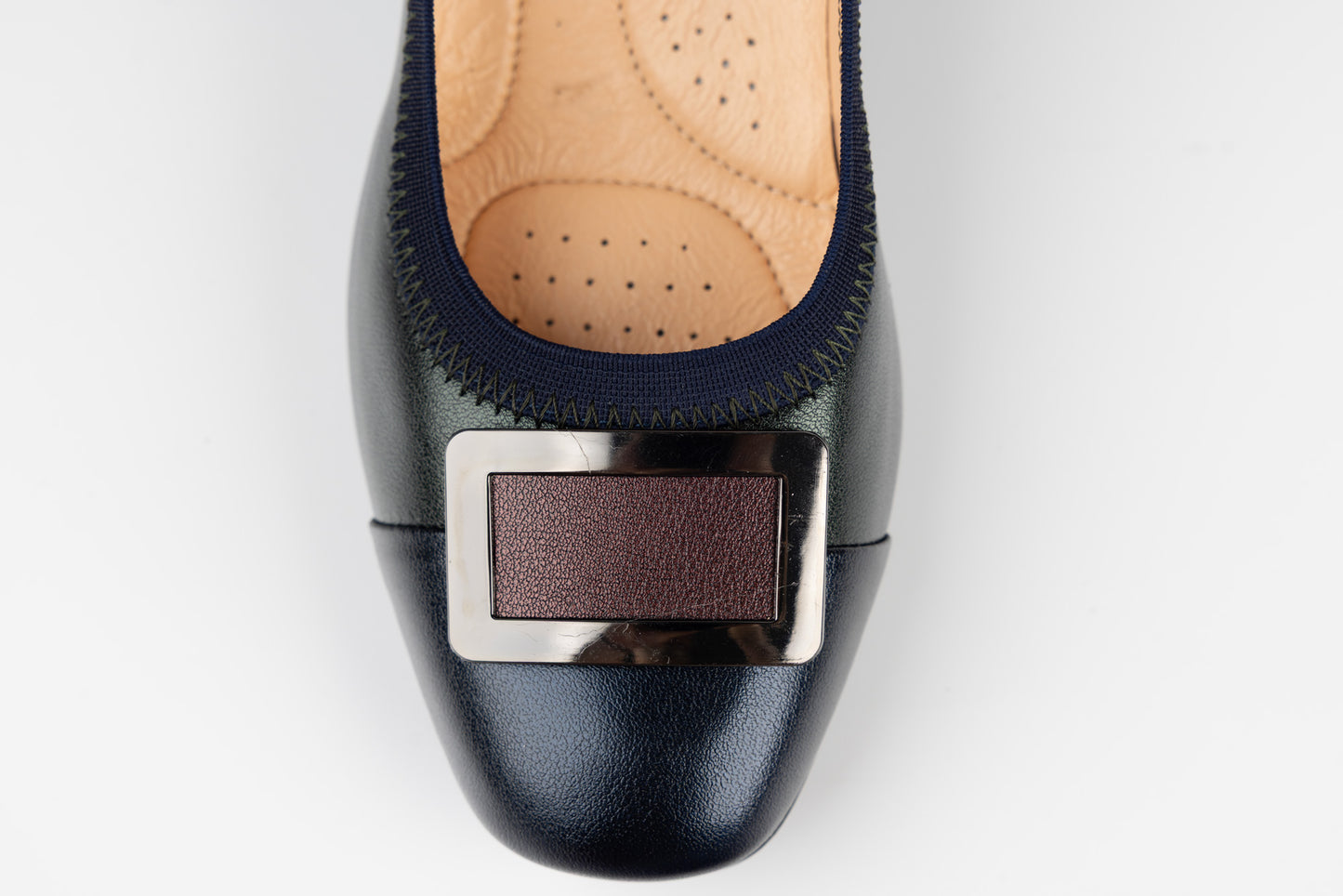 Pantofi dama piele naturala PULSO 1503 Blue-verde XXL