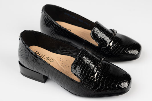 Women's genuine leather shoes PULSO 1523 N croco XXL