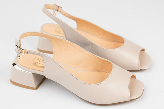 Women's genuine leather sandals PULSO 559 Beige XXL