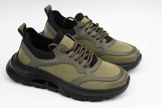 Men's sports shoes made of genuine leather FRANCO GERARDO 23028 Green