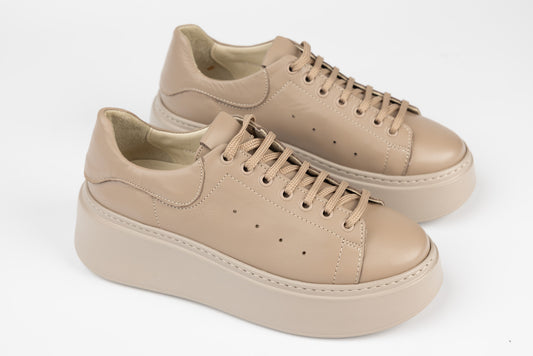 Women's casual shoes made of genuine leather PERLA 3182 Beige