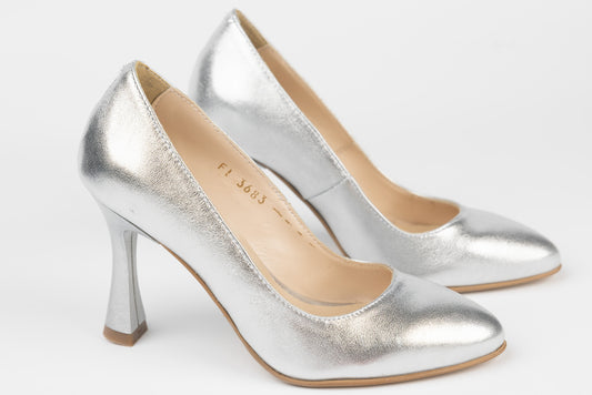 Women's genuine leather shoes PERLA 3683 Silver