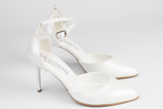 Women's genuine leather shoes ANTONIO 9527 White dec