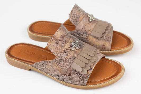 Women's genuine leather slippers DOGATI 11001 Snake