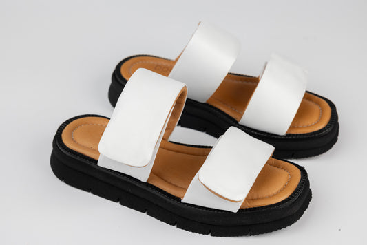 Women's genuine leather slippers DOGATI 751 White