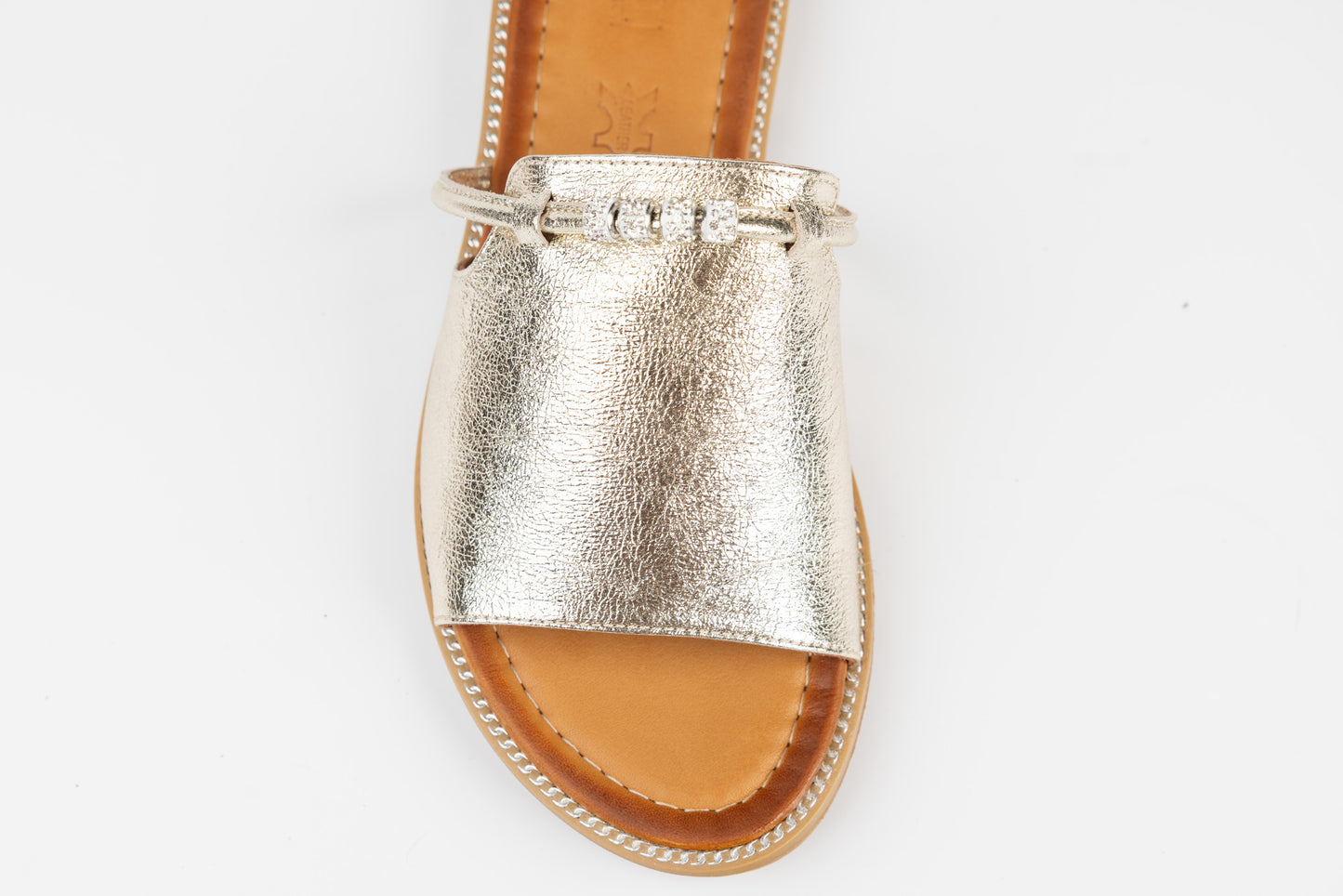 Women's genuine leather slippers DOGATI 613 Gold
