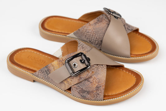 Women's genuine leather slippers DOGATI 11002 Snake