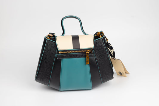 Women's bag made of eco-leather EGO 0001 N Beige turquoise