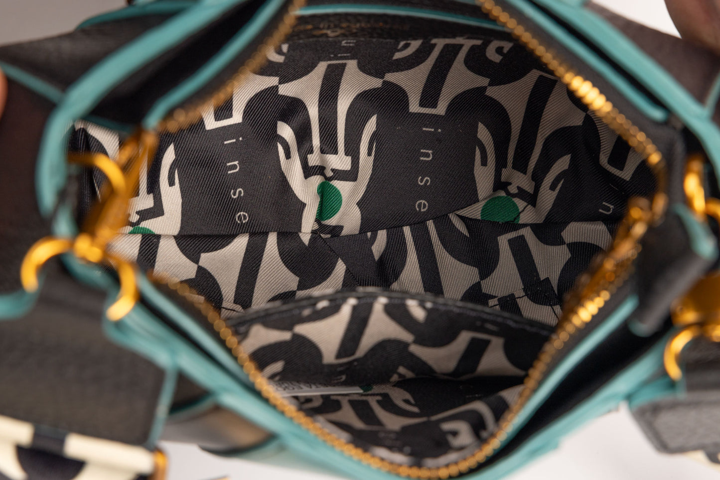 Women's bag made of eco-leather EGO 0001 N Beige turquoise